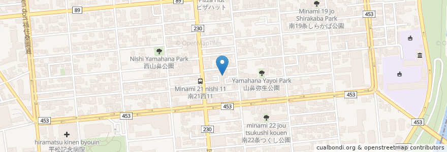 Mapa de ubicacion de 太子寺 en Japan, Präfektur Hokkaido, 石狩振興局, 札幌市, 中央区.