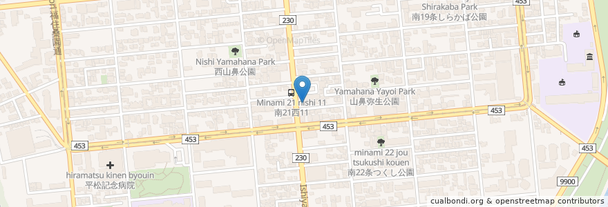 Mapa de ubicacion de ろいず珈琲館 en Japan, 北海道, 石狩振興局, Sapporo, 中央区.