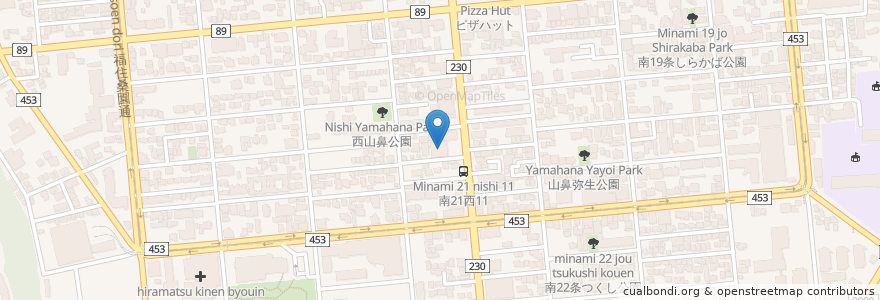 Mapa de ubicacion de 北洋銀行 en اليابان, محافظة هوكايدو, 石狩振興局, 札幌市, 中央区.