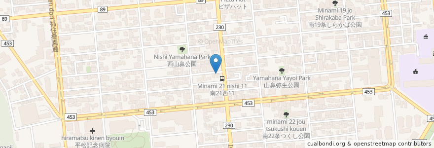 Mapa de ubicacion de 田村歯科クリニック en Jepun, 北海道, 石狩振興局, 札幌市, 中央区.