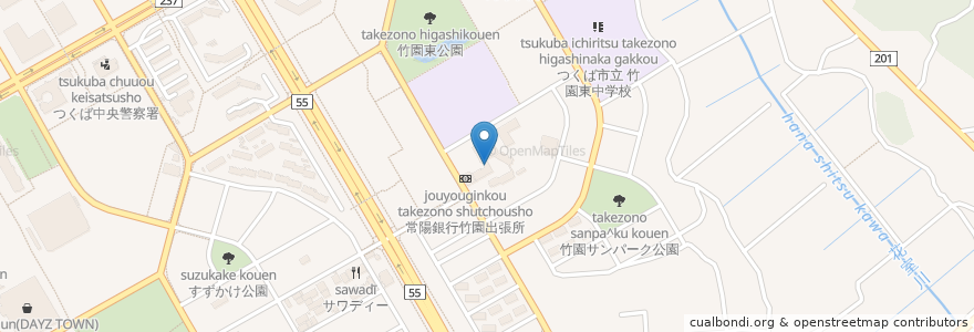 Mapa de ubicacion de 桜竹園郵便局 en Япония, Ибараки, つくば市.