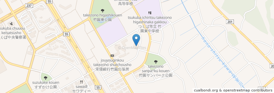 Mapa de ubicacion de つくば市立竹園交流センター en Japan, 茨城県, つくば市.