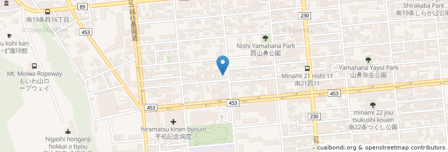 Mapa de ubicacion de 中村歯科医院 en Japan, Präfektur Hokkaido, 石狩振興局, 札幌市, 中央区.