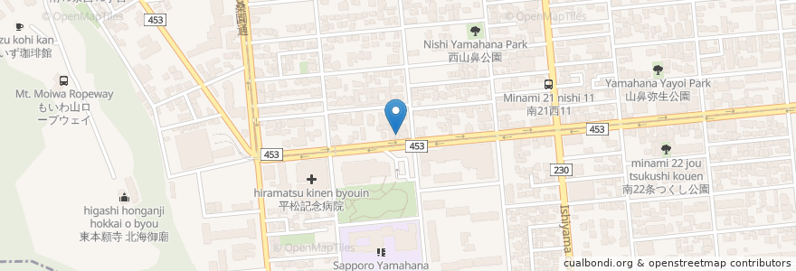 Mapa de ubicacion de メディカル薬局 en 日本, 北海道, 石狩振興局, 札幌市, 中央区.