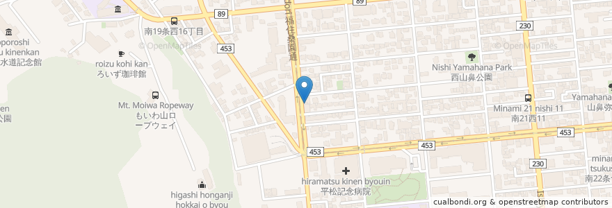 Mapa de ubicacion de わたなべ薬局 en Япония, Хоккайдо, Округ Исикари, Саппоро, Тюо.