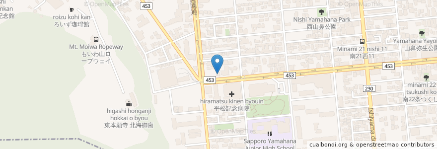 Mapa de ubicacion de サンメディカル調剤薬局 en Япония, Хоккайдо, Округ Исикари, Саппоро, Тюо.