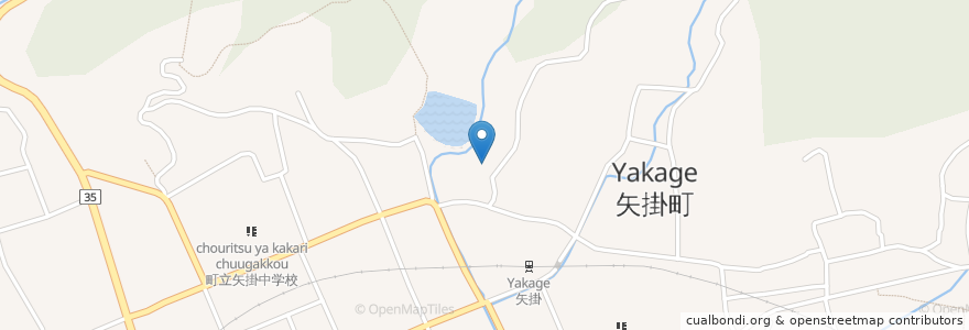 Mapa de ubicacion de 矢掛町 en 日本, 岡山県, 小田郡, 矢掛町.