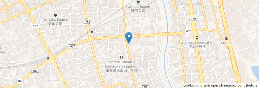 Mapa de ubicacion de 松井医院 en Japan, Präfektur Shizuoka, 静岡市, 清水区.