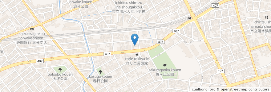 Mapa de ubicacion de 桜皮膚科 en 日本, 静冈县, 静岡市, 清水区.