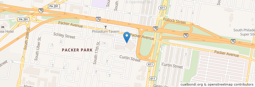 Mapa de ubicacion de Chickie's and Pete's Crabhouse and Sports Bar en États-Unis D'Amérique, Pennsylvanie, Philadelphia County, Philadelphia.