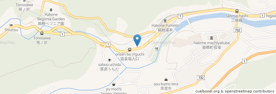 Mapa de ubicacion de 画廊喫茶ユトリロ en Japonya, 神奈川県, 足柄下郡, 箱根町.