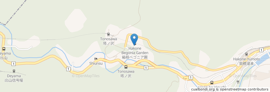 Mapa de ubicacion de 箱根湯寮 囲炉裏茶屋 八里 en Japão, 神奈川県, 足柄下郡, 箱根町.
