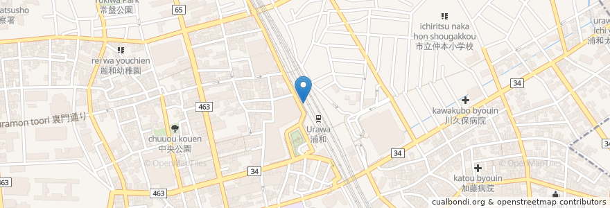 Mapa de ubicacion de メルカート ストリート カフェ トリッパイオ en Jepun, 埼玉県, さいたま市, 浦和区.