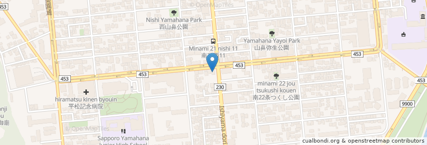 Mapa de ubicacion de 伊予製麺 en Япония, Хоккайдо, Округ Исикари, Саппоро, Тюо.