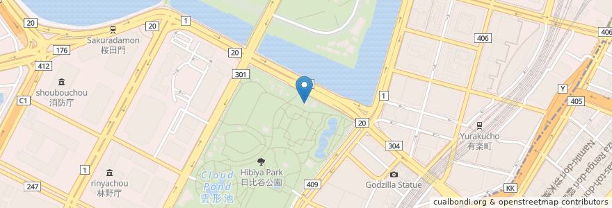 Mapa de ubicacion de HIBIYA SAROH en ژاپن, 東京都, 千代田区.