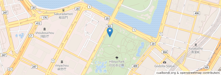 Mapa de ubicacion de 自由の鐘 en Japonya, 東京都, 千代田区.
