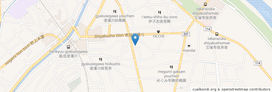 Mapa de ubicacion de キリン堂 en Japan, 兵庫県, 宝塚市.