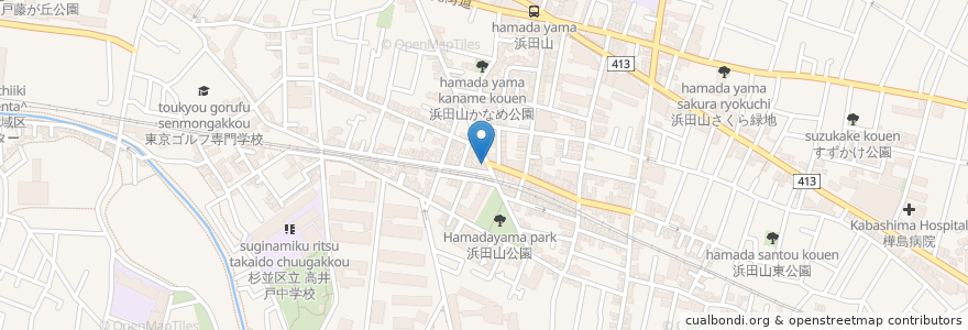 Mapa de ubicacion de かつじん en Japan, Tokyo, Suginami.