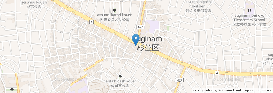 Mapa de ubicacion de 中華食堂 一番館 en Japon, Tokyo, 杉並区.
