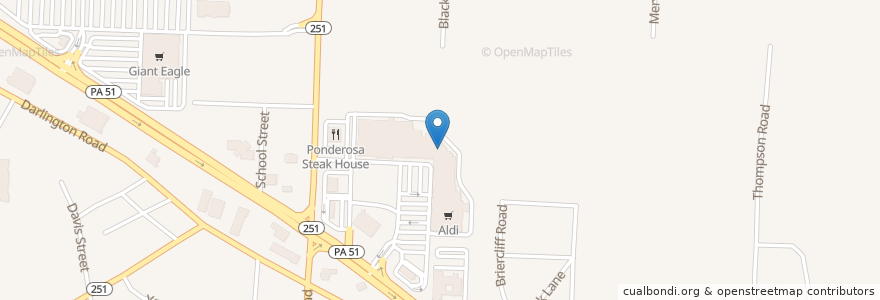 Mapa de ubicacion de US Post Office - Chippewa en Estados Unidos De América, Pensilvania, Beaver County, Chippewa Township.