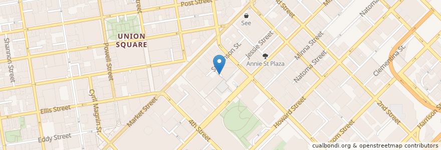 Mapa de ubicacion de Jessie Square Garage en 美利坚合众国/美利堅合眾國, 加利福尼亚州/加利福尼亞州, 旧金山市县/三藩市市縣/舊金山市郡, 旧金山.