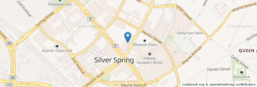 Mapa de ubicacion de Abol, Ethiopian restaurant en Amerika Syarikat, Maryland, Montgomery County, Silver Spring.