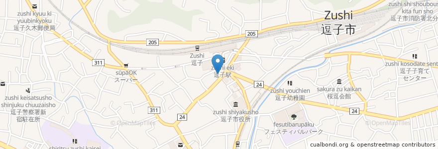 Mapa de ubicacion de レストラン逗子物語 en 日本, 神奈川県, 逗子市.