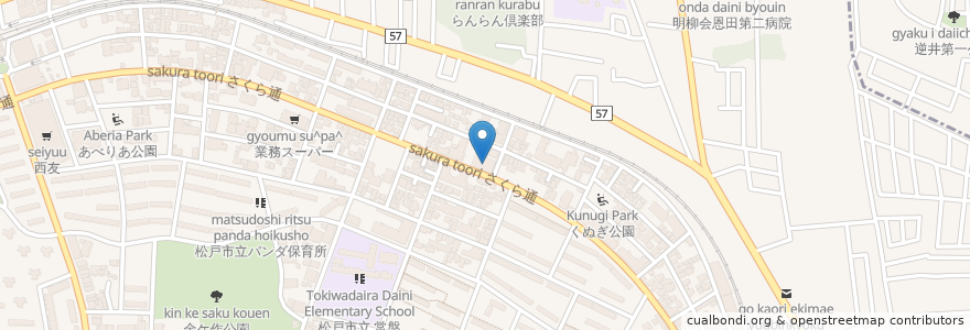Mapa de ubicacion de ウェルシア薬局 en Japonya, 千葉県, 松戸市.