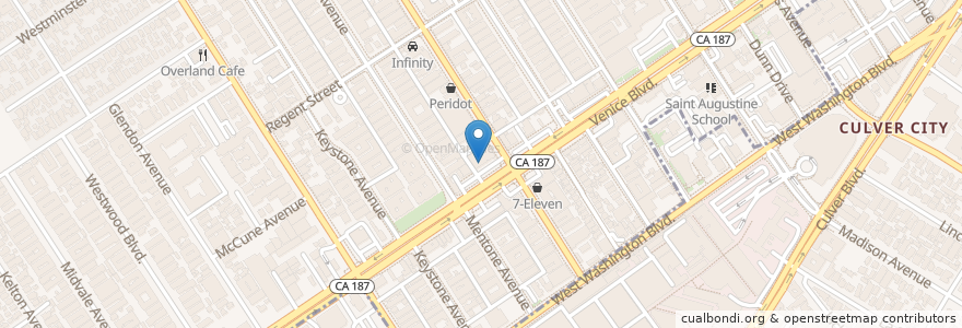 Mapa de ubicacion de Con Es Sabor West en Stati Uniti D'America, California, Los Angeles County, Los Angeles.