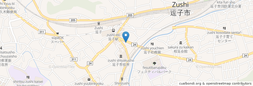 Mapa de ubicacion de BEER CAFE WEH en ژاپن, 神奈川県, 逗子市.