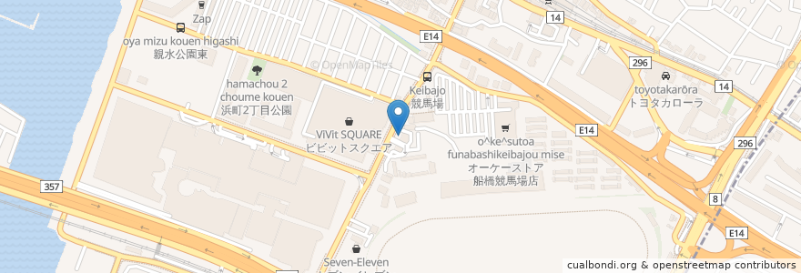 Mapa de ubicacion de 和食 さと en 日本, 千葉県, 船橋市.