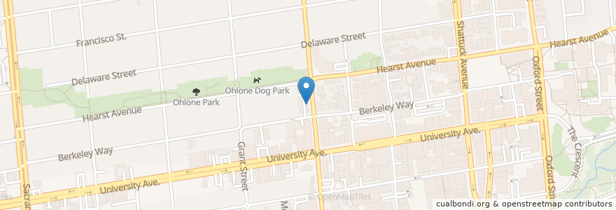 Mapa de ubicacion de Secret Scoop Thai Gelato en Amerika Syarikat, California, Alameda County, Berkeley.