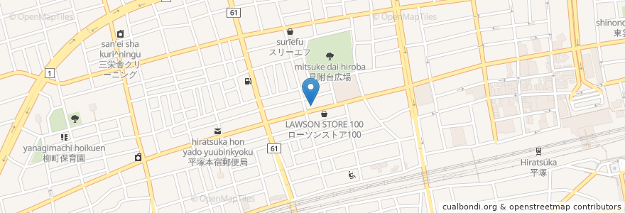 Mapa de ubicacion de あおぞら接骨院 en 일본, 가나가와현, 平塚市.