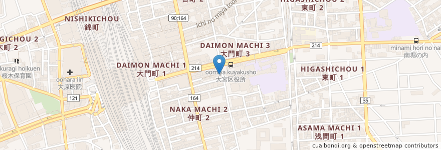 Mapa de ubicacion de タパス en 日本, 埼玉県, さいたま市, 大宮区.