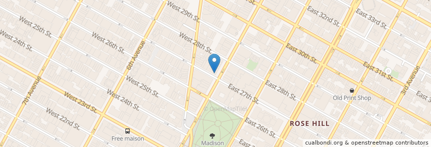 Mapa de ubicacion de Chipotle en Соединённые Штаты Америки, Нью-Йорк, Нью-Йорк, Округ Нью-Йорк, Манхэттен, Manhattan Community Board 5.