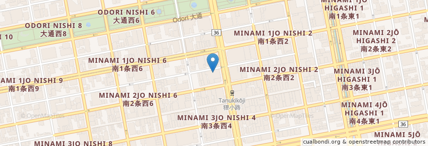 Mapa de ubicacion de タワーレコードカフェ en Japan, Präfektur Hokkaido, 石狩振興局, 札幌市, 中央区.