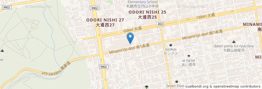 Mapa de ubicacion de スターバックス en Japan, 北海道, 石狩振興局, Sapporo, 中央区.