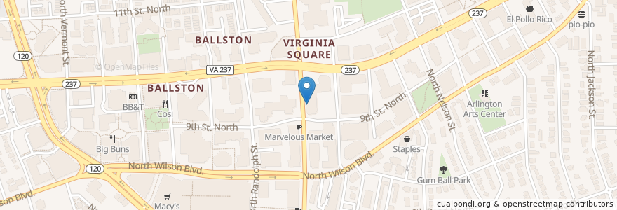 Mapa de ubicacion de Virginia dental care en 美利坚合众国/美利堅合眾國, 弗吉尼亚州 / 維吉尼亞州 / 維珍尼亞州, Arlington County, Arlington.