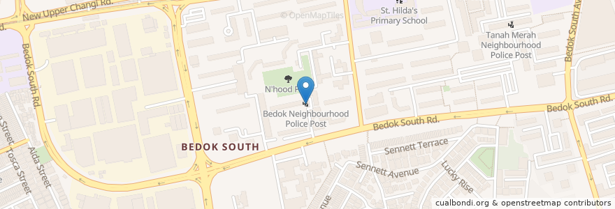 Mapa de ubicacion de Bedok Neighbourhood Police Post en Сингапур, Southeast.
