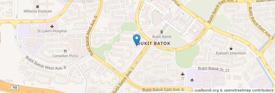 Mapa de ubicacion de Bukit Batok Neighbourhood Police Post en Singapur, Southwest.