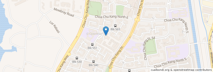Mapa de ubicacion de Choa Chu Kang Neighbourhood Police Centre en Singapore, Northwest.
