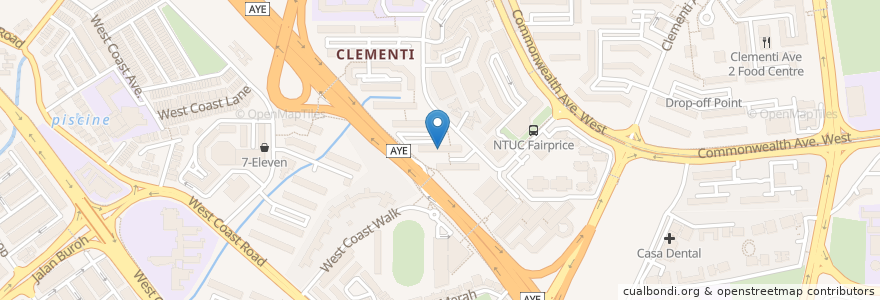 Mapa de ubicacion de Clementi Neighbourhood Police Post en Singapour, Southwest.