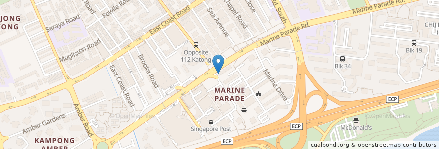 Mapa de ubicacion de Marine Parade Neighbourhood Police Post en 싱가포르, Southeast.