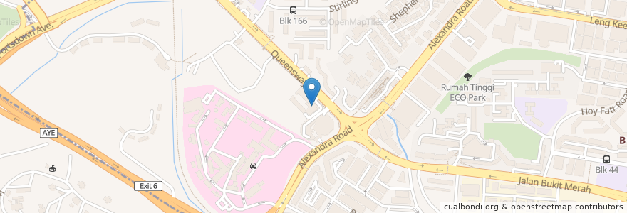 Mapa de ubicacion de Queenstown Neighbourhood Police Centre en سنغافورة, Southwest.
