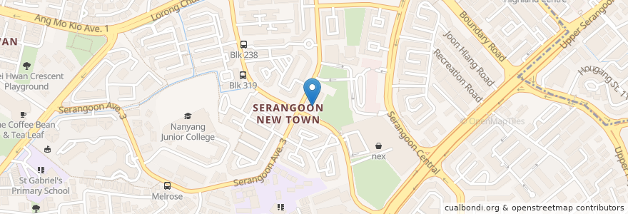 Mapa de ubicacion de Serangoon Neighbourhood Police Centre en سنغافورة, Southeast.
