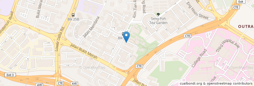 Mapa de ubicacion de Tiong Bahru Neighbourhood Police Post en 新加坡, 中区.