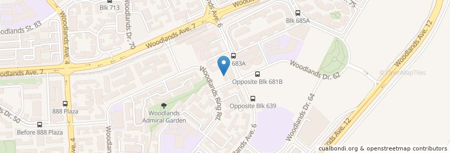 Mapa de ubicacion de Woodlands East Neighbourhood Police Centre en シンガポール, Northwest.