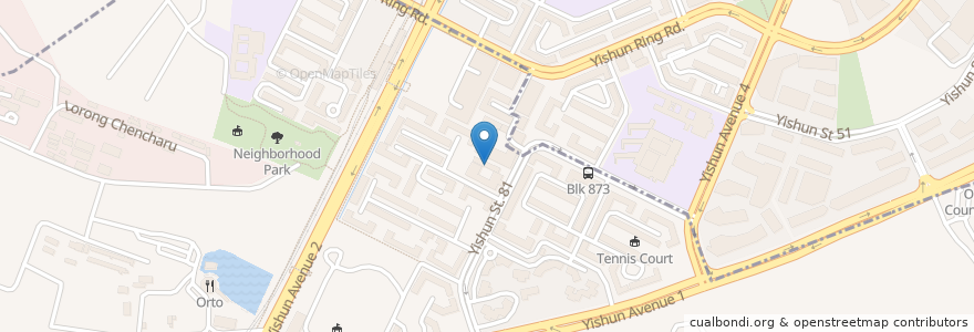 Mapa de ubicacion de Yishun South Neighbourhood Police Centre en Singapore, Central.