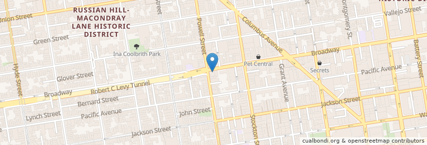 Mapa de ubicacion de Sip Bar & Lounge en Stati Uniti D'America, California, San Francisco, San Francisco.
