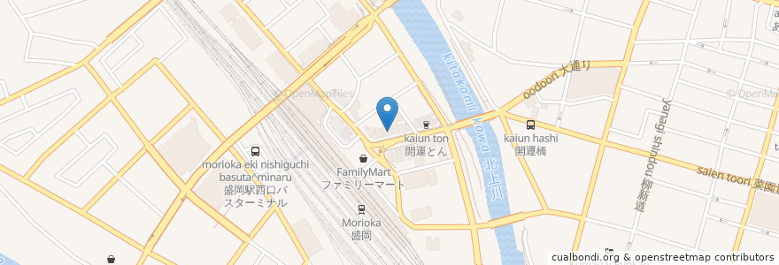 Mapa de ubicacion de HotJaJa en Japonya, 岩手県, 盛岡市.